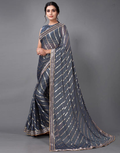 Grey Silk Saree | Leemboodi