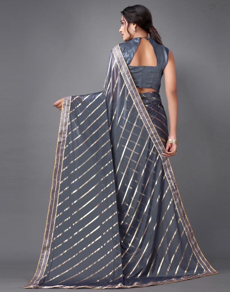 Grey Silk Saree | Leemboodi