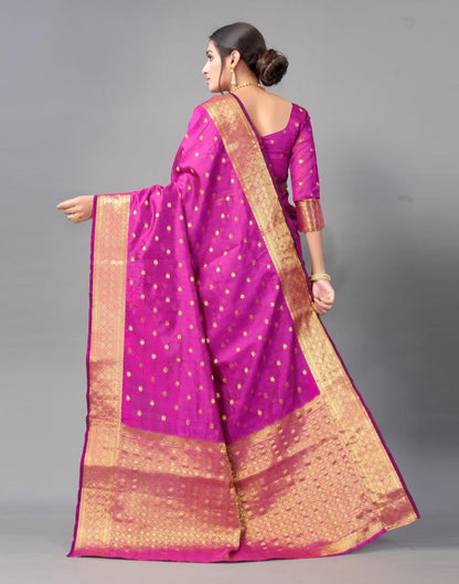 Purple Banarasi Chanderi Silk Saree | Leemboodi