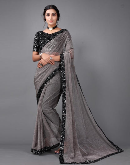 Grey Sequins Saree | Leemboodi