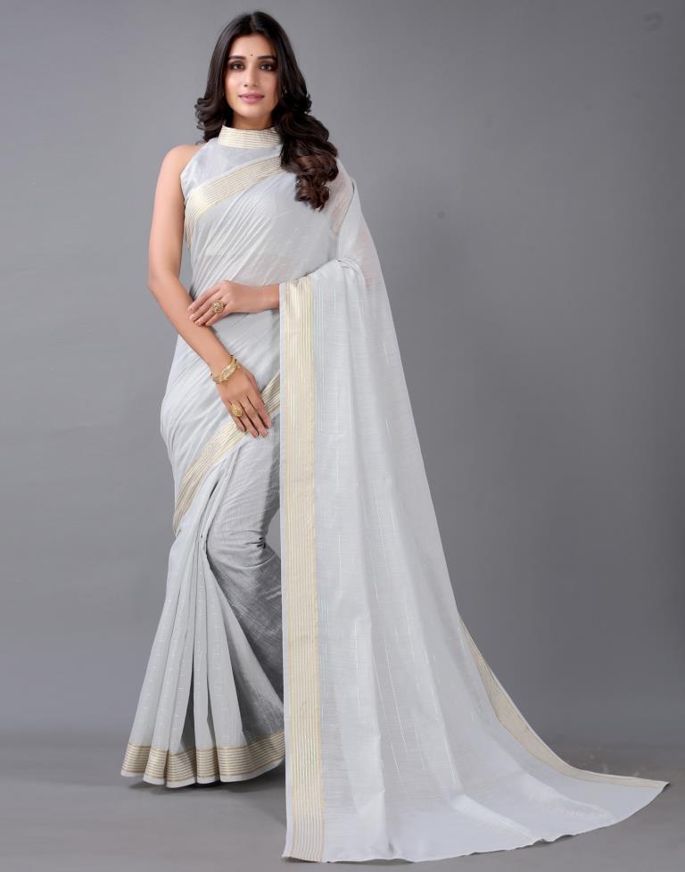 Grey Cotton Saree | Leemboodi