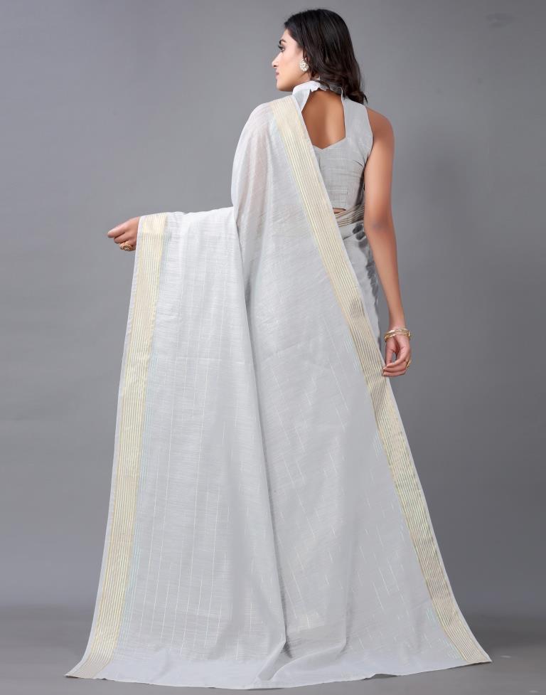 Grey Cotton Saree | Leemboodi