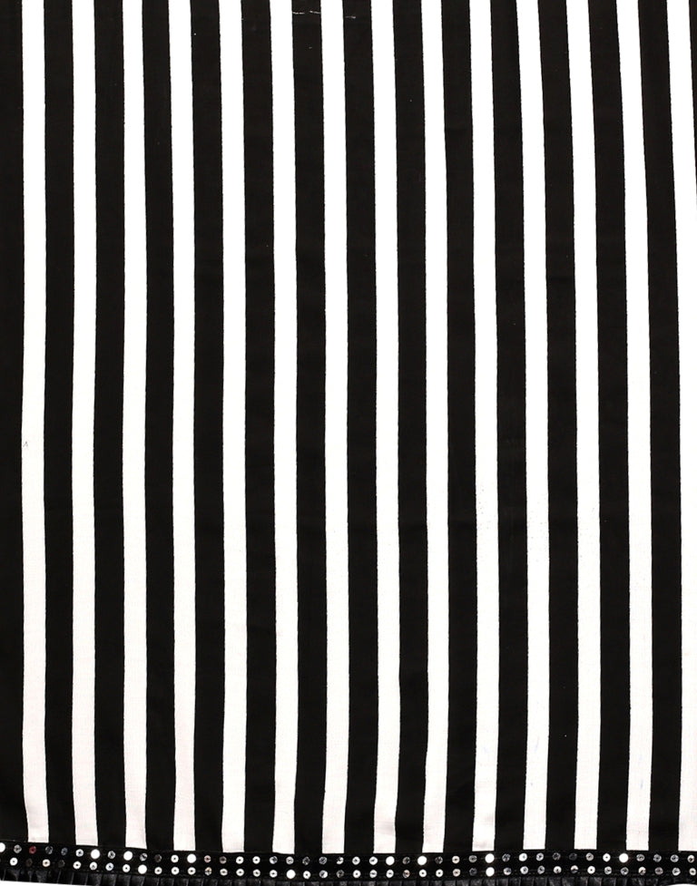 White and Black Printed Saree | Leemboodi