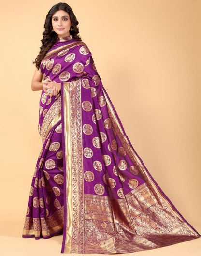 Magenta And Golden Silk Saree | Leemboodi