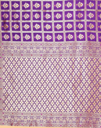 Violet And Golden Silk Saree | Leemboodi
