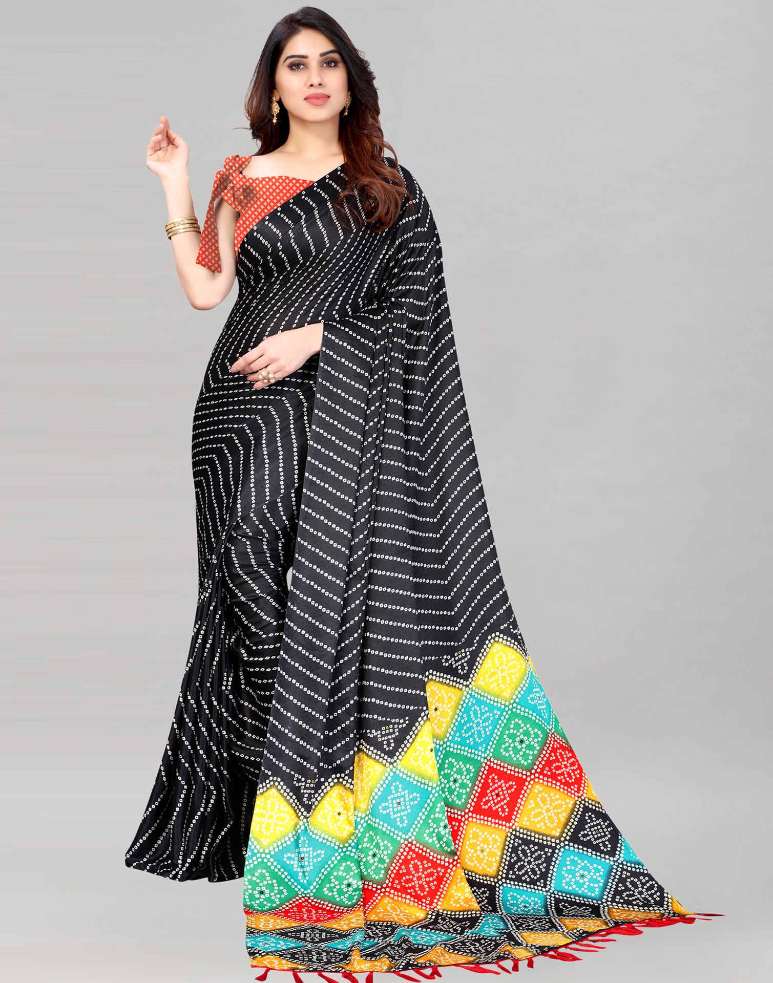 Black - Bandhani - Sarees Collection with Latest and Trendy Designs at  Utsav Fashions