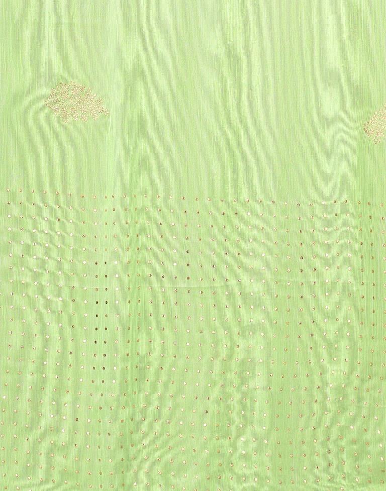Pista Green Chiffon Saree | Leemboodi