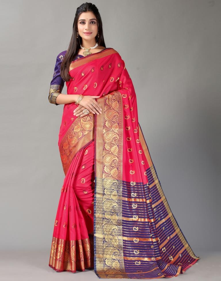 Chilli Red Colored Festive Wear Patola Woven Silk Saree