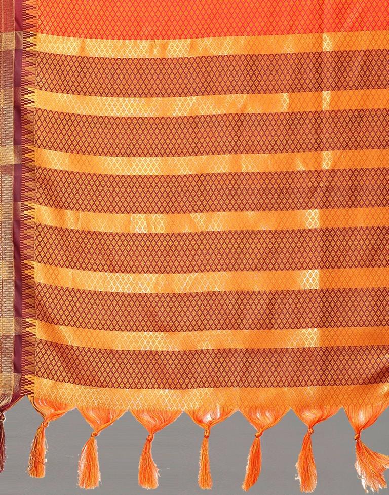 Orange Woven Silk Saree | Leemboodi