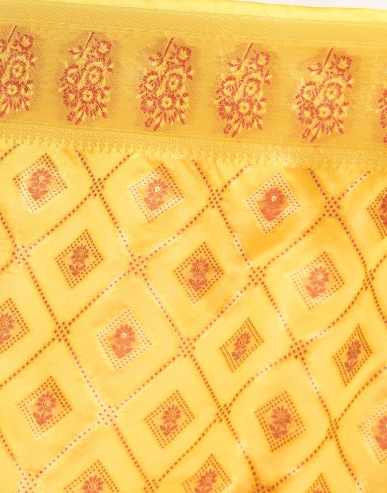 Turmeric Yellow Organza Saree | Leemboodi