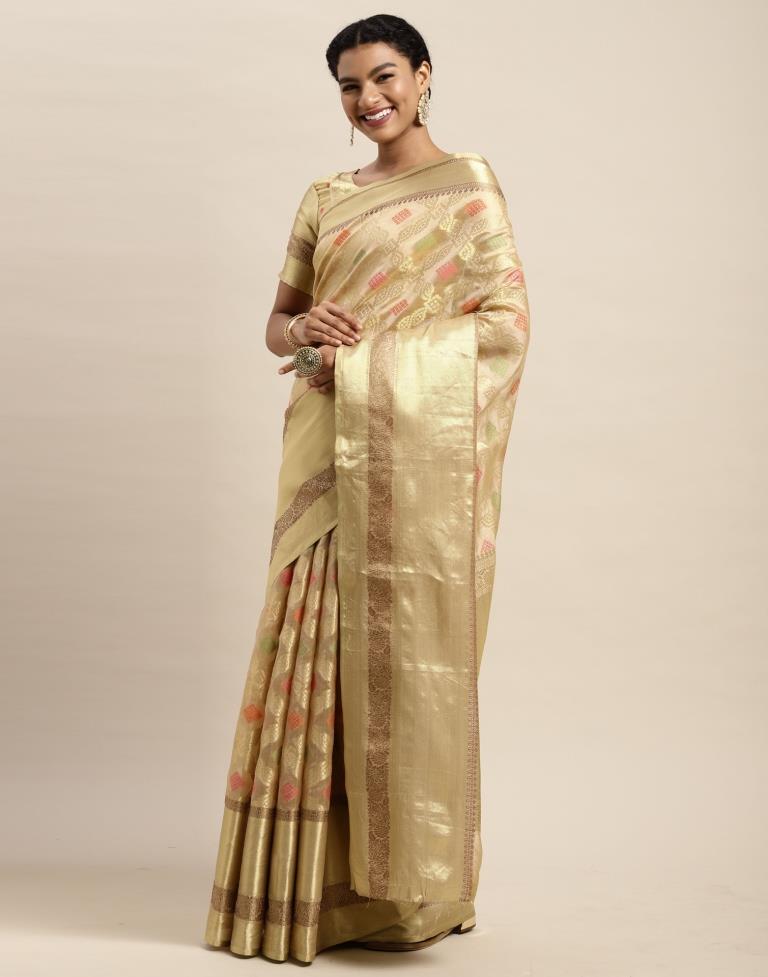 Golden Organza Saree | Leemboodi