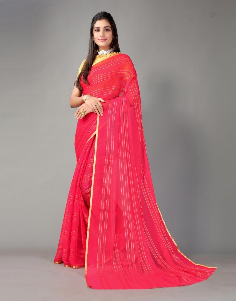 True Red Ready to Wear One Minute Lycra Saree - Clothsvilla