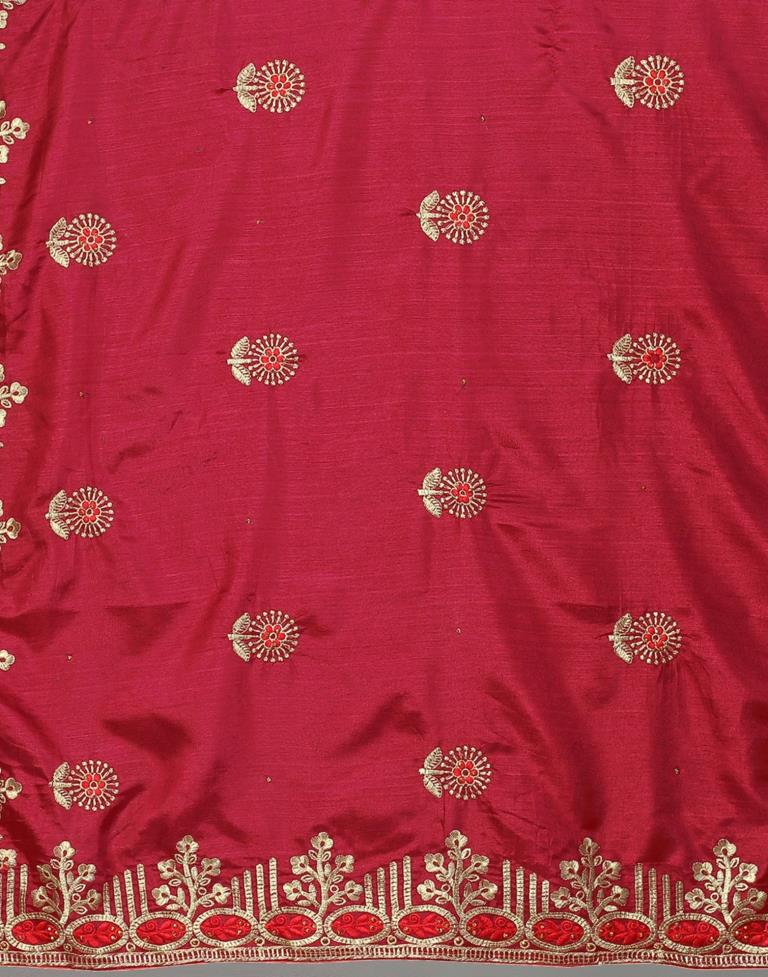 Maroon Embroidery Saree | Leemboodi