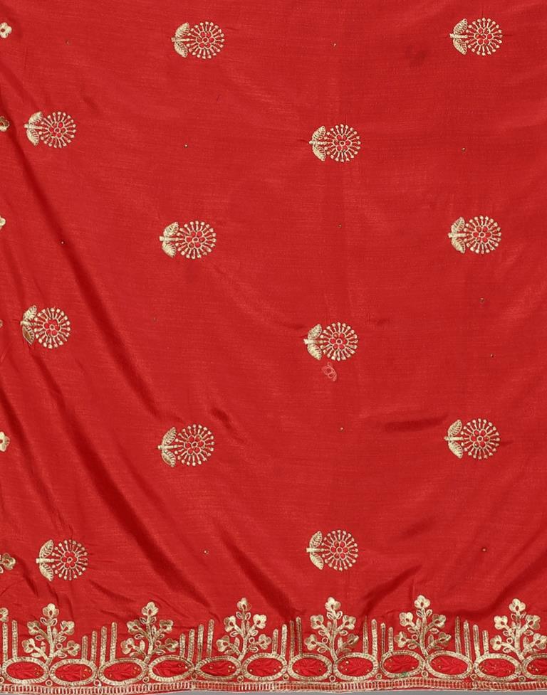 Red Embroidery Saree | Leemboodi