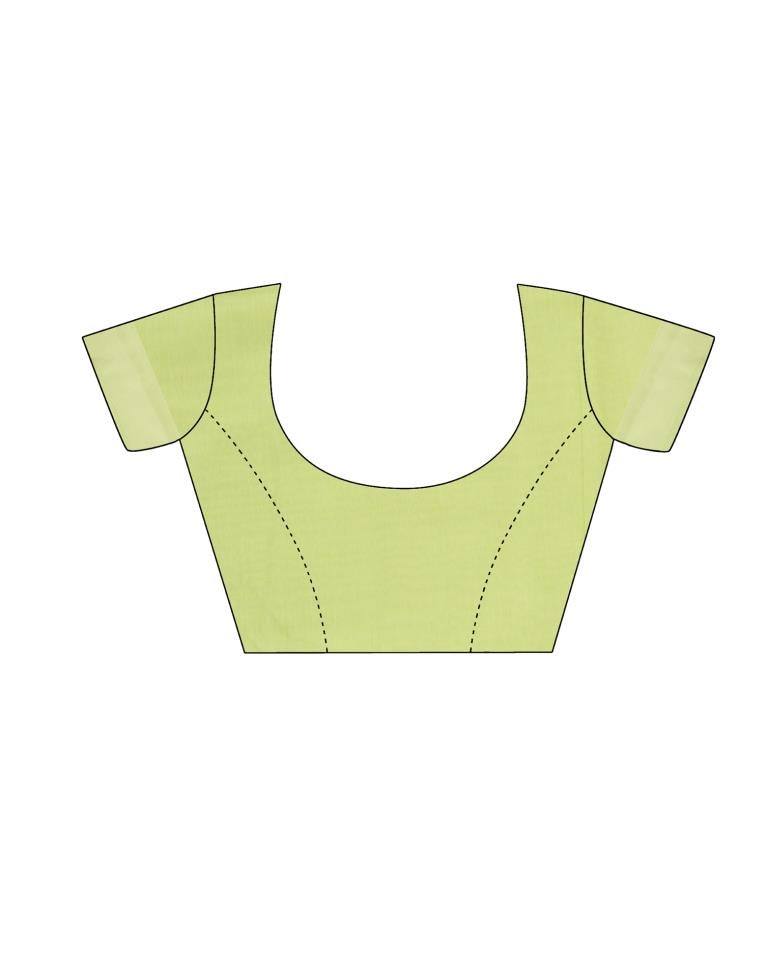 Pista Green Geometric Cotton Saree | Leemboodi
