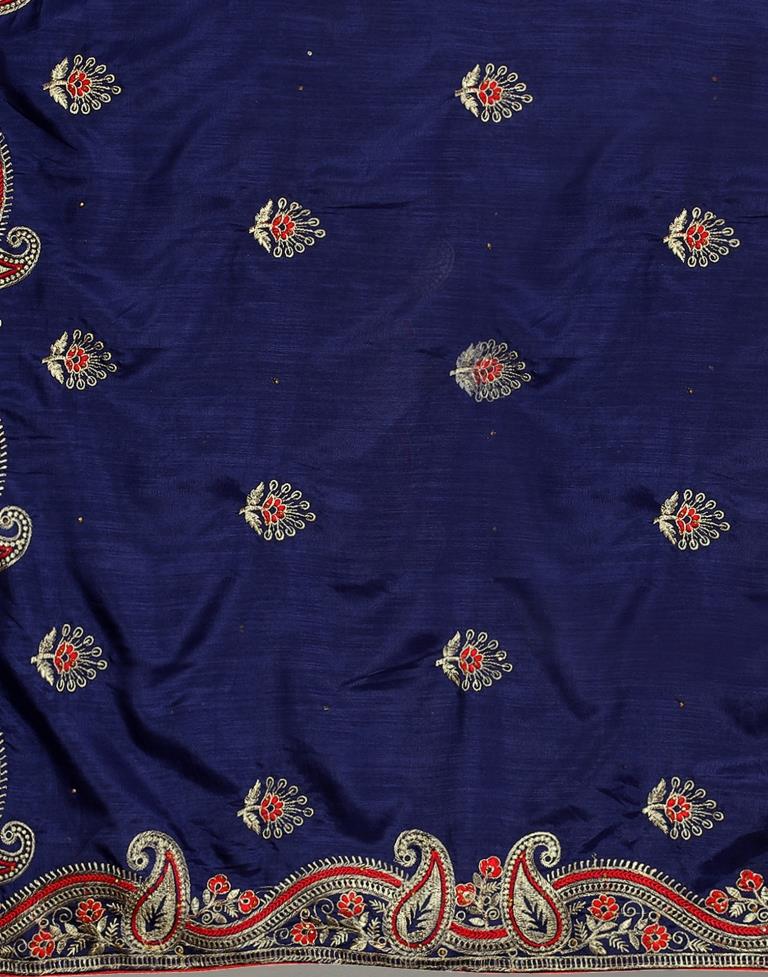 Navy Blue Embroidery Saree | Leemboodi