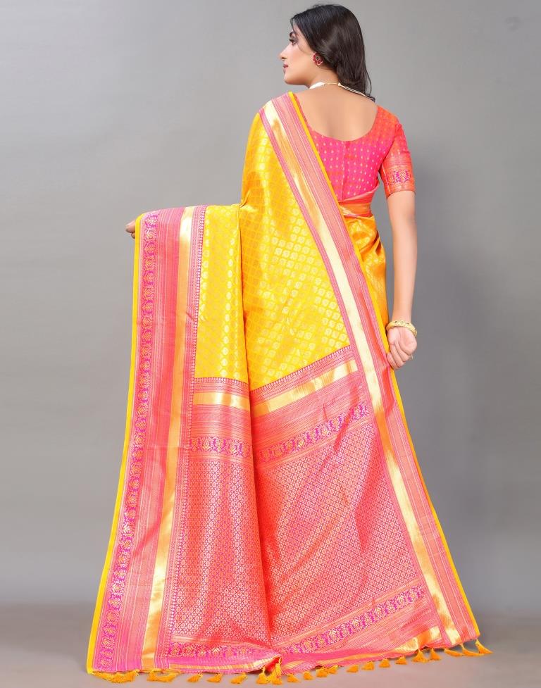 Turmeric Yellow Silk Saree | Leemboodi