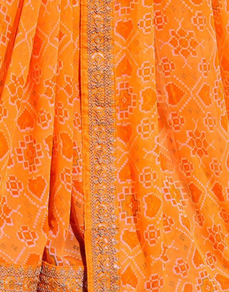 Light Orange And Multicolored Patola Saree | Leemboodi