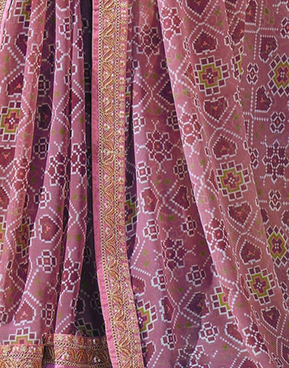 Onion Pink And Multicolored Patola Saree | Leemboodi