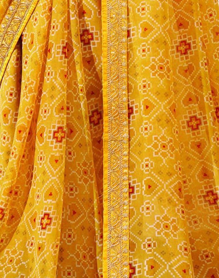 Yellow And Multicolored Patola Saree | Leemboodi