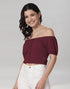 Maroon Coloured Lycra Knitted Top | Leemboodi