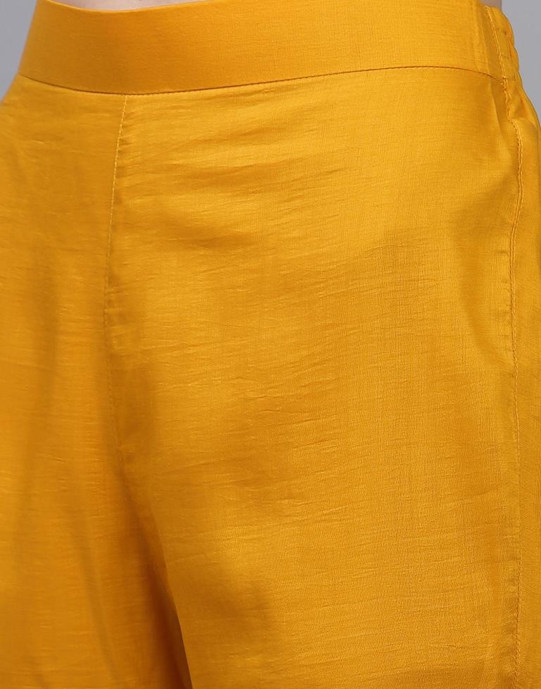 Yellow Kurti With Pant And Dupatta | Leemboodi