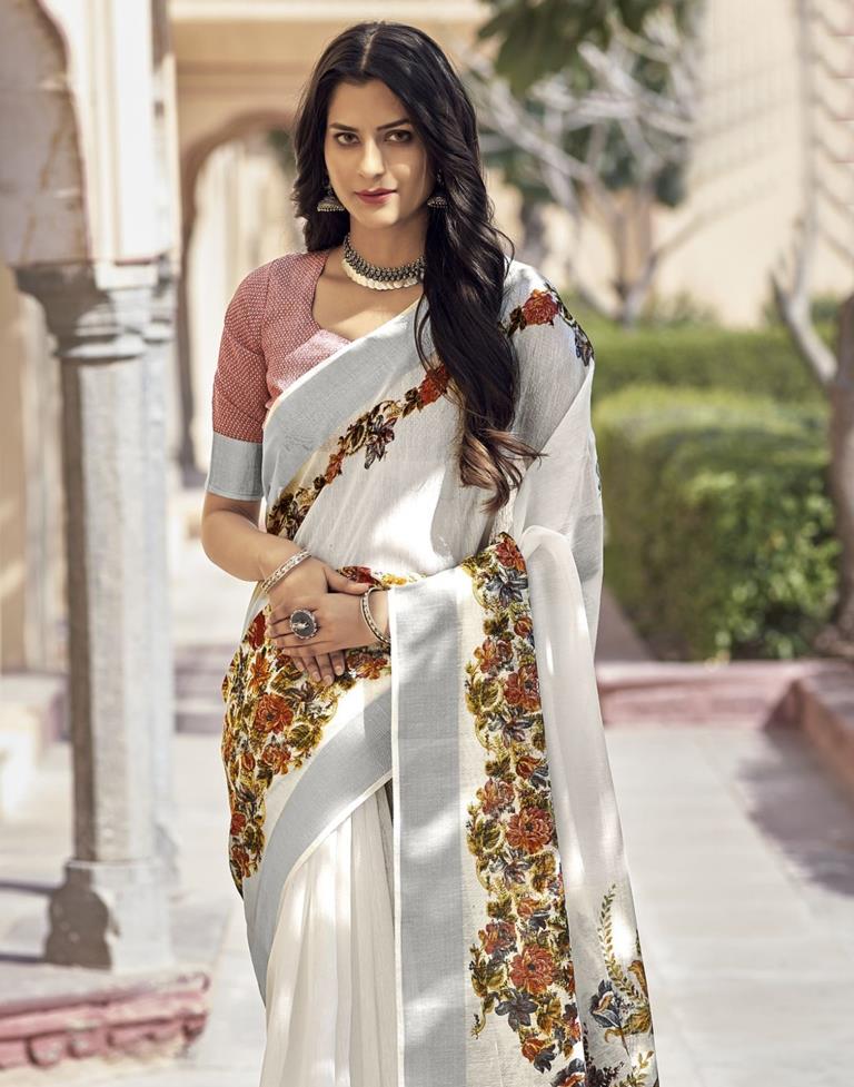 Buy Ruprekha Fashion Women's Off-White Colour Pure Cotton Assam Khadi  Design Handloom Saree From Bengal at Amazon.in