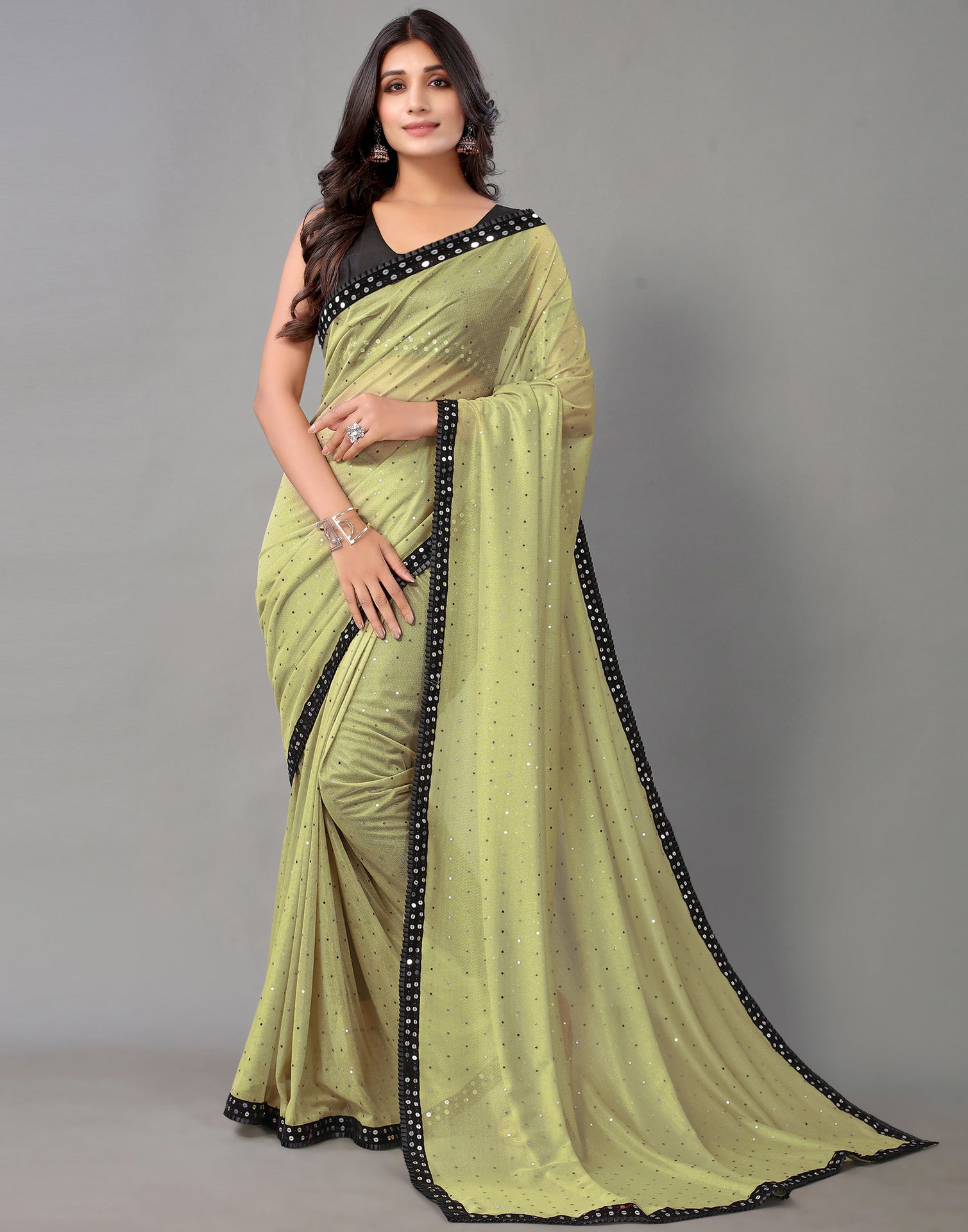 Find Great Deals Olive Green Silk Saree|SARV120921