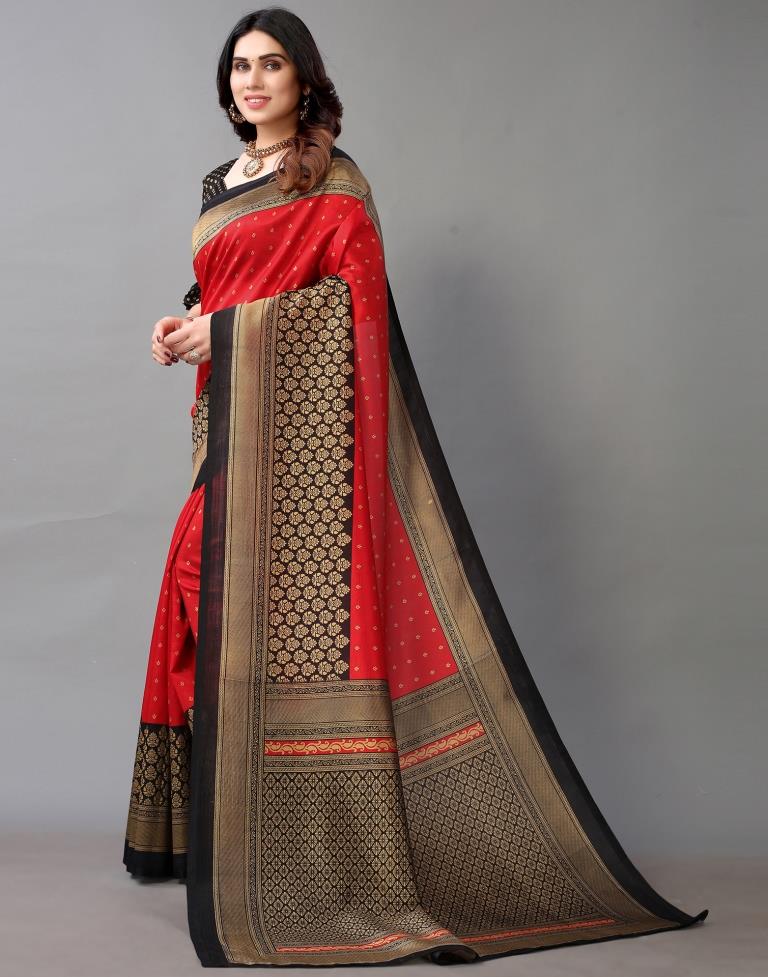 Red And Beige Silk Saree | Leemboodi