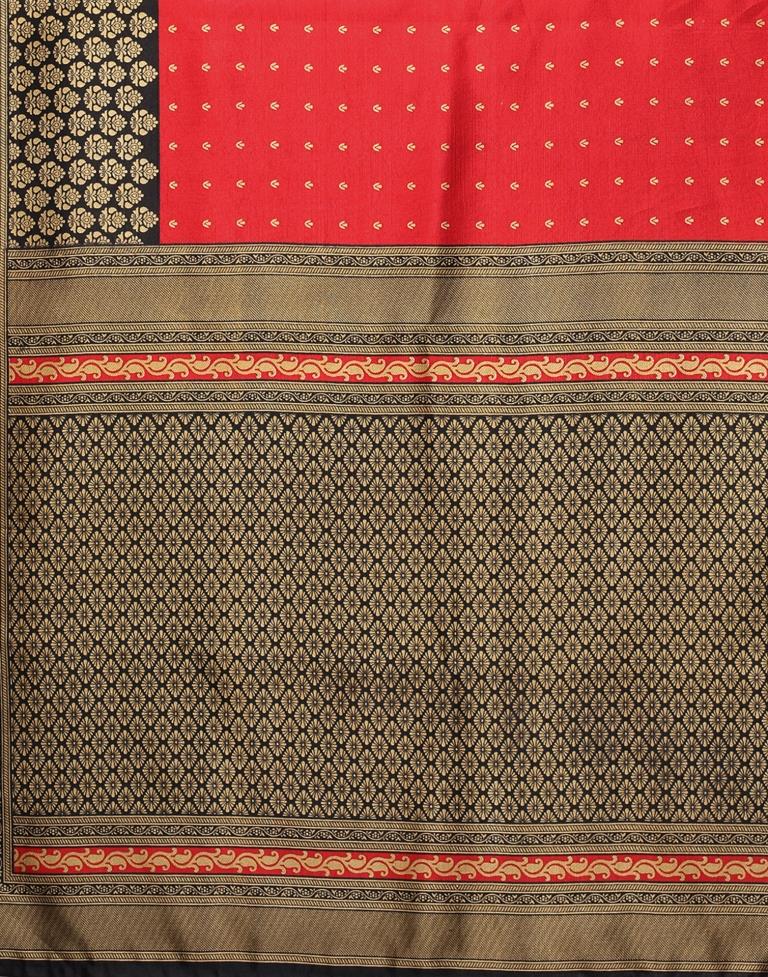 Red And Beige Silk Saree | Leemboodi