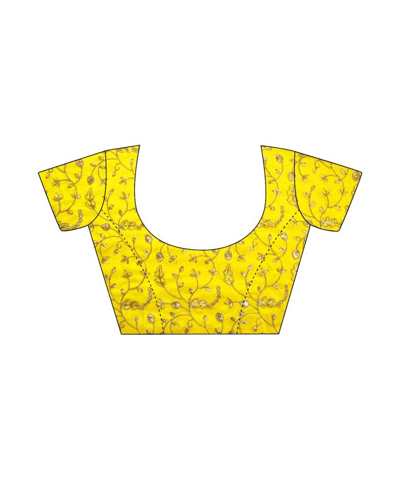 Yellow Leheriya Printed Georgette Saree | Leemboodi