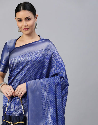 Blue Banarasi Silk Saree | Leemboodi