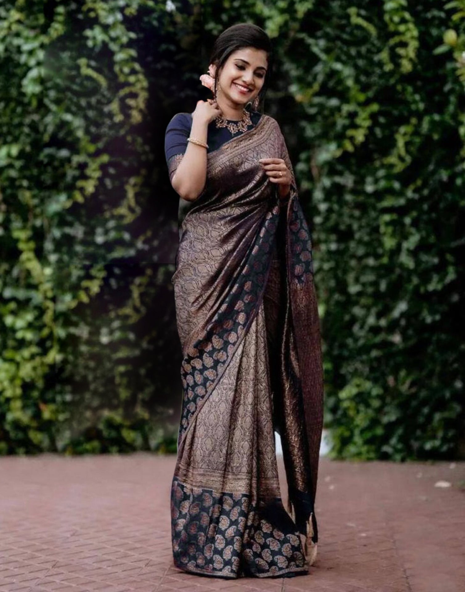 Exclusive Banarasi Silk Saree With Waving Silver Zari