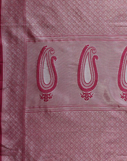 Cherry Red Banarasi Silk Saree | Leemboodi
