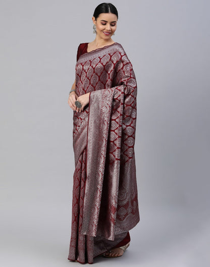 Brown Banarasi Silk Saree | Leemboodi