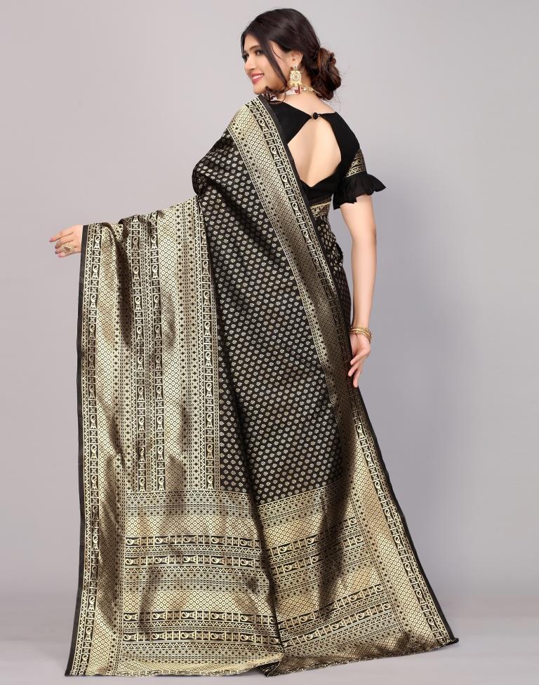 Black Banarasi Silk Saree | Leemboodi