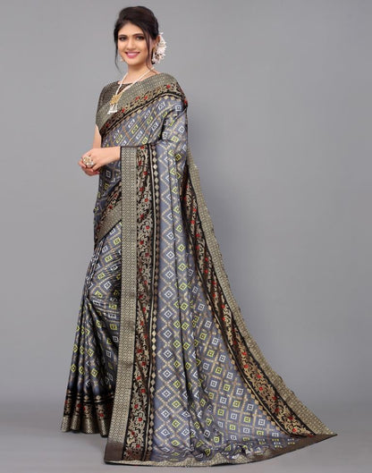 Grey Silk Saree | Leemboodi