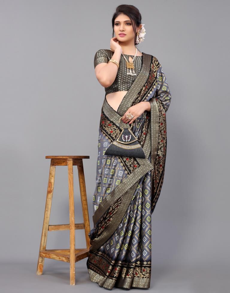 Grey Silk Saree | Leemboodi