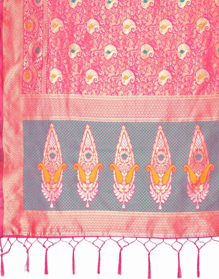 Pink Banarasi Silk Saree | Leemboodi