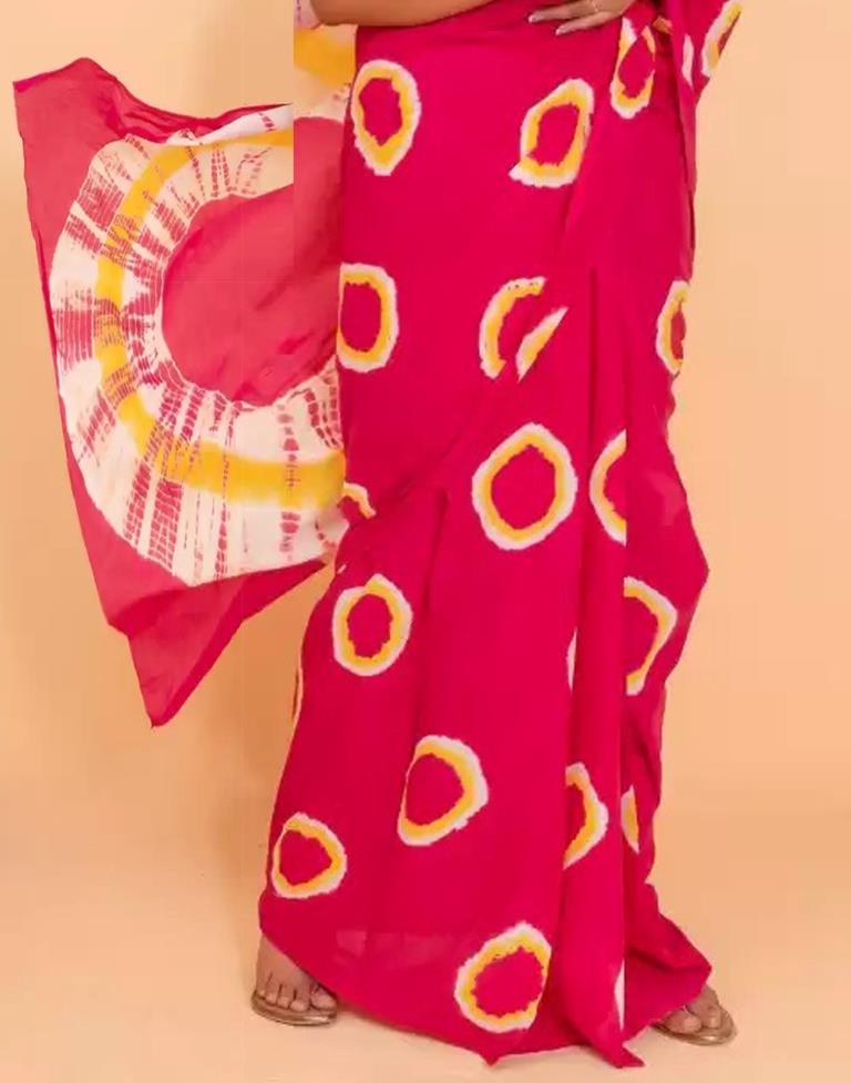 Pink Cotton Tie And Dye Saree | Leemboodi