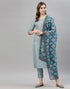 Grey Kurti With Pant And Dupatta | Leemboodi