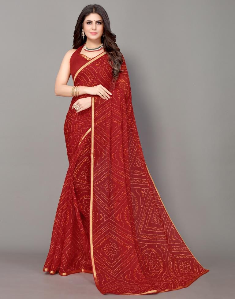 Bandhani sales printed saree