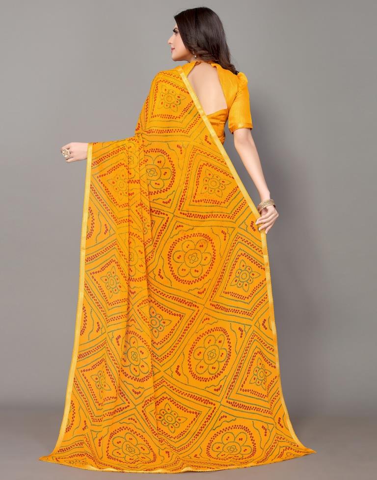 Gota Patti Bandhani Saree, Haldi Yellow Hand Crafted Embroidery Traditional  Jaipuri Bandhej Chunari Saree, Designer Party Wear Saree - Etsy