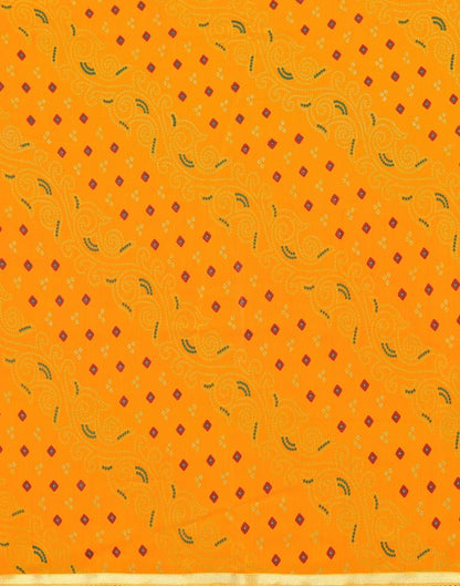 Yellow Bandhani Printed Saree | Leemboodi