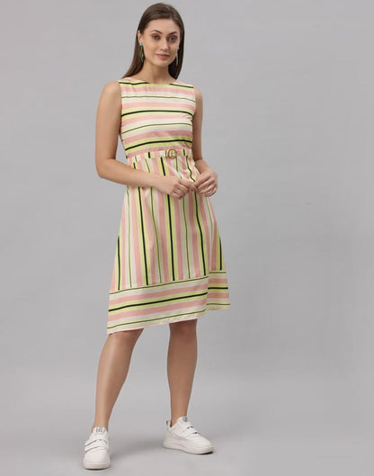 Multicolored Crepe Digital Printed Dress | Leemboodi