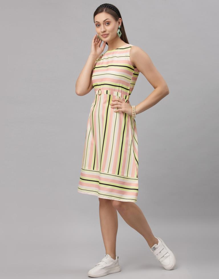 Multicolored Crepe Digital Printed Dress | Leemboodi