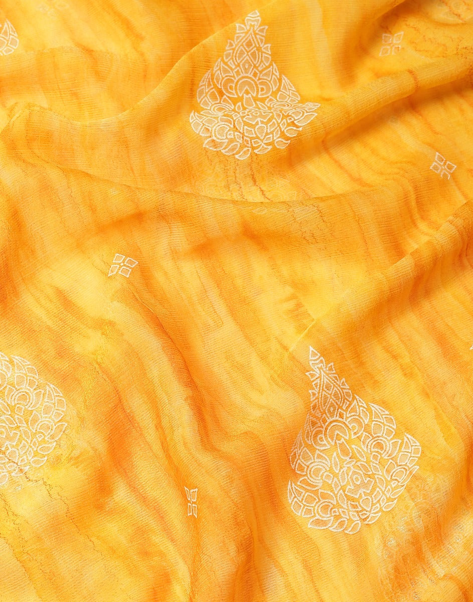 Yellow Chiffon Saree | Leemboodi