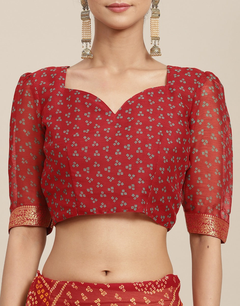 Beautiful Heavy Bandhani Designer Saree | Bandhani saree, Indian women,  Fancy blouse designs