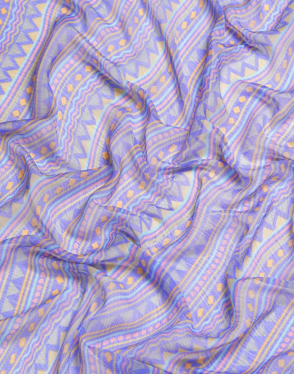 Purple Printed Saree | Leemboodi