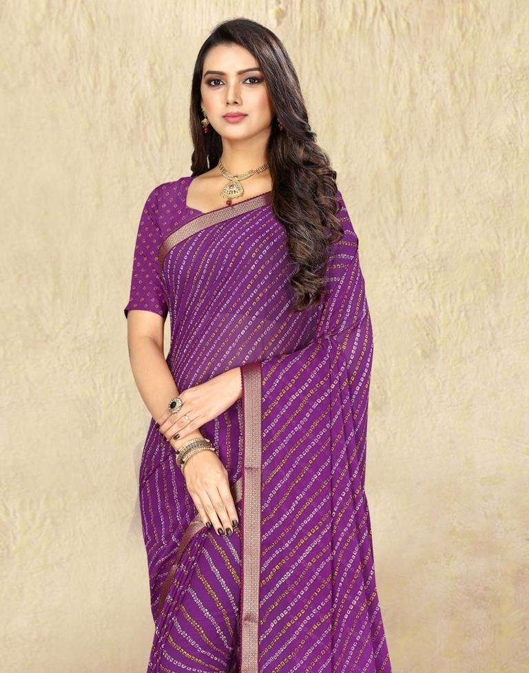 Pure Cotton Ilkal Saree in Dark Purple with Checks design (MK136)